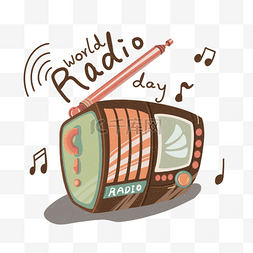 卡通风格无线电world radio day