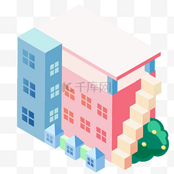 蓝色粉红色豪宅