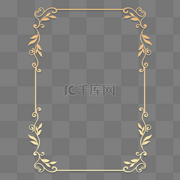 金色边框浮雕图片_金色中式花纹边框