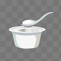 勺子上的红糖图片_手绘美食老酸奶