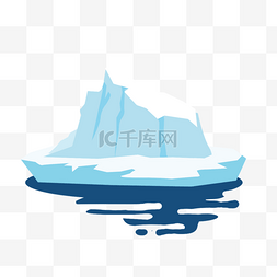 融化冰川融化图片_手绘扁平全球变暖气温升高冰川融