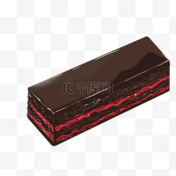 巧克力长方形图片_黑色长方形巧克力插图