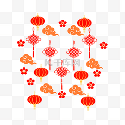 新年中国结灯笼底纹