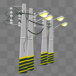 高压电弧图片_高压电线杆和灯