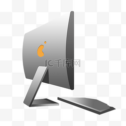 灰色创意科技电脑显示器元素