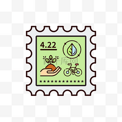 绿色水滴树叶图片_环保绿色邮票风格节能清新风标志
