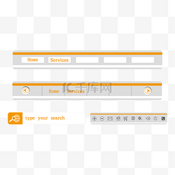 橙色搜索框图片_简约风格导航栏