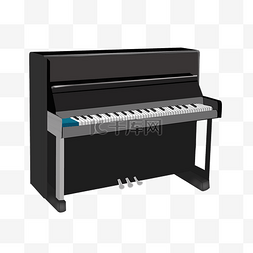 钢琴音乐表演图片_黑色的音乐钢琴插画