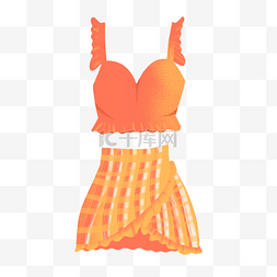 橙色的夏季衣物