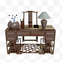 中式的太师椅书桌