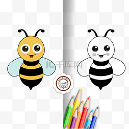 honeybee clipart black and white ；站立的