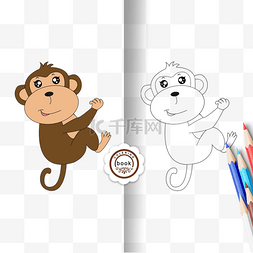 猴子monkey图片_monkey clipart black and white 可爱小猴