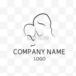 logo搅拌机图片_黑色线条母婴LOGO