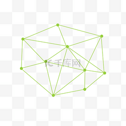 绿色不规则图形装饰图片_科技几何点线装饰图形元素