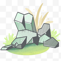 一堆立体石头插图