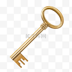 开锁公司logo图片_金色写实钥匙