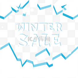 winter sale 浅蓝色冰块卡片