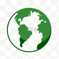 底图地球图片_绿色地球自然图标