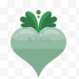 卡通绿色的爱心桃蔬菜