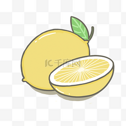 夏天柠檬手绘卡通清新免抠素材