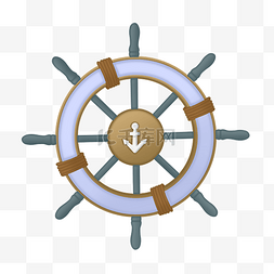 复古航海船舵图片_操纵方向船舵
