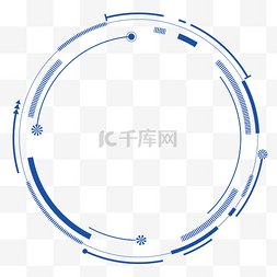 蓝色点线科技圆环