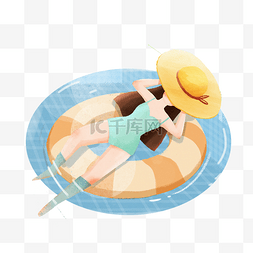在水池里的图片_大暑泡在水池里的女孩PNG素材