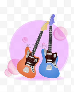 吉他培训图片_彩色电子吉他