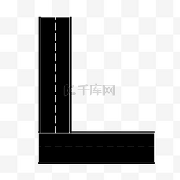 l型道路路口素材