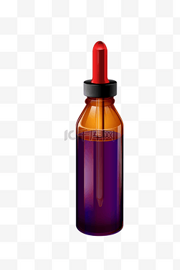 紫色玻璃瓶图片_碘伏的玻璃瓶插画