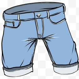 蓝色牛仔短裤