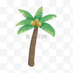 小暑卡通海报图片_一棵绿色的椰子树