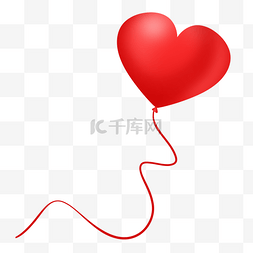 红色七夕爱心气球