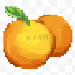 黄色的水果图片_黄色的像素橙子插画