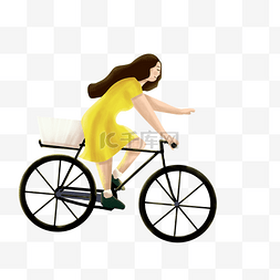 卡通骑自行车的人图片_卡通骑自行车的女人
