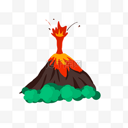 红色火焰火山