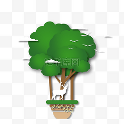 绿色建造图片_绿色节能环保大树