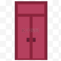 红色的大门图片_红色的木门