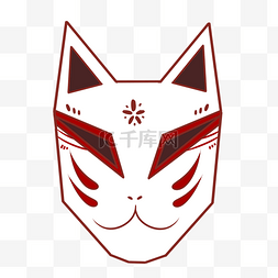 狐狸的插画图片_白色的狐狸面具插画
