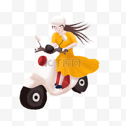 骑摩托的女孩图片_卡通骑摩托的小孩下载