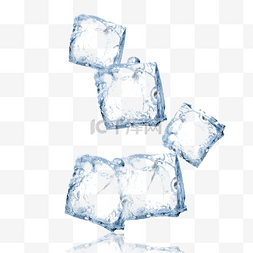 裂纹冰块图片_蓝色的卡通冰块夏天