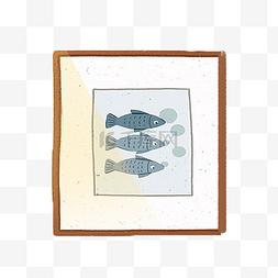 水鱼卡通图片_墙上的画免抠图