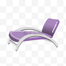 海滩休息紫色躺椅