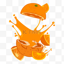 橙子创意果汁喷洒