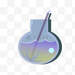 化学液体瓶子图片_圆形玻璃器化学用品插图