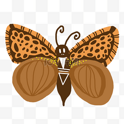 棕色创意蝴蝶插图