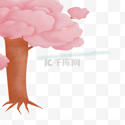卡通大树粉色图片_粉色大树