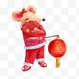 财神老鼠图片_2020可爱老鼠中国红新年春节