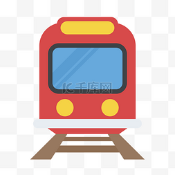 火车红色图片_红色红车图案插图