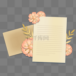 信纸花朵图片_复古花朵和信封